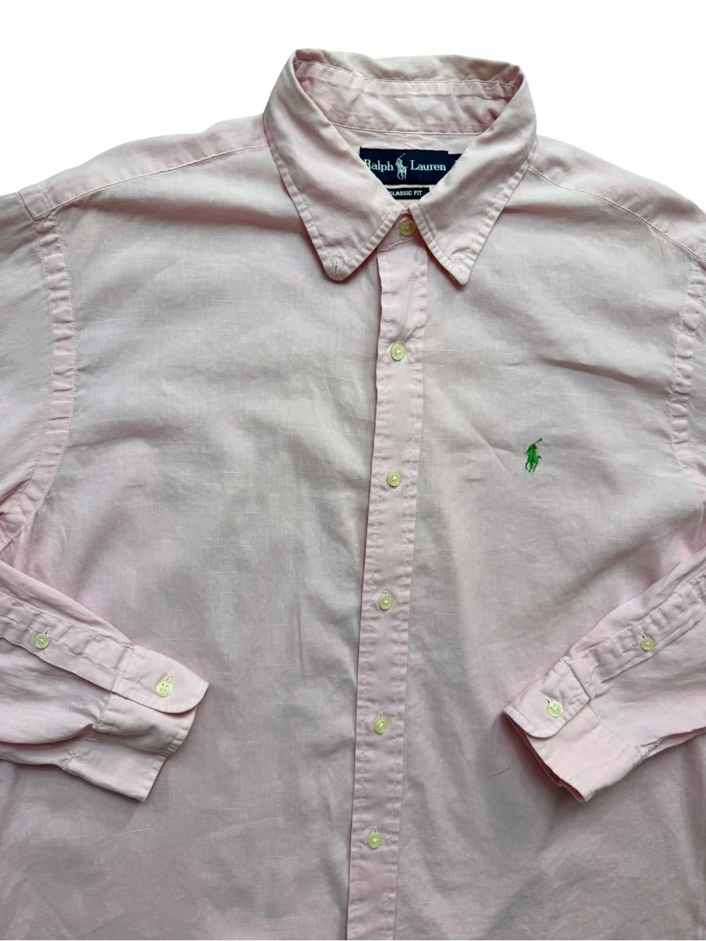 Ralph Lauren Shirt Mens Medium Light Pink Button Down Classic Fit Long Sleeve